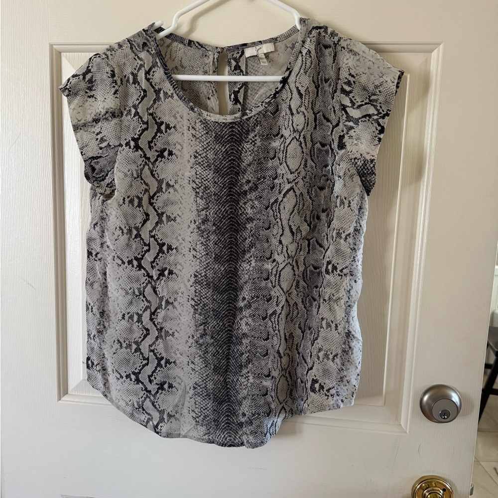 Joie Black and Gray Blouse Elegant Top